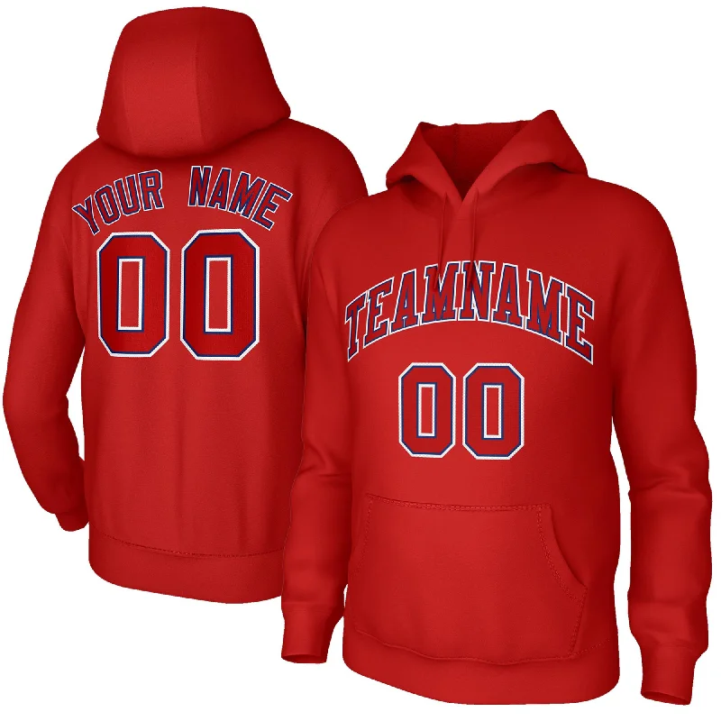 Custom Classic Style Hoodie Fashion Red Athletic Pullover Sweatshirt