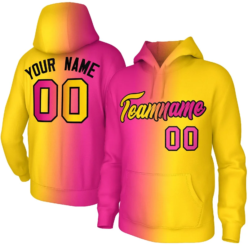 Custom Gold Pink Gradient Fashion Pullover Sweatshirt Hoodie