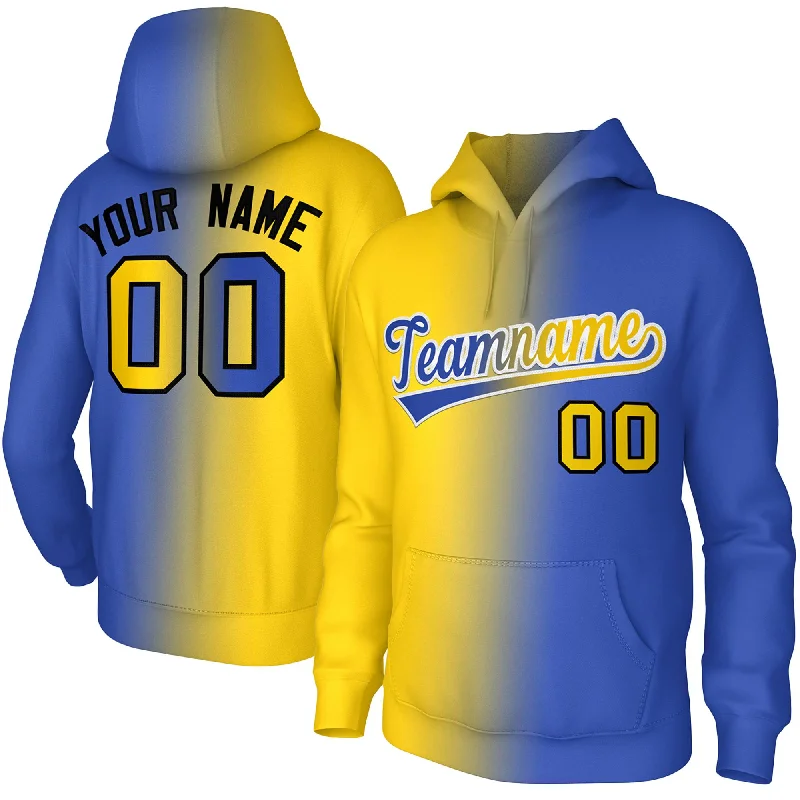 Custom Stitched Gold Royal Gradient Fashion Sports Pullover Sweatshirt Hoodie