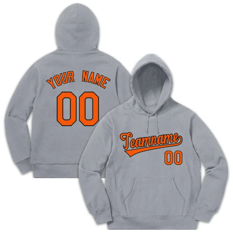 Custom Gray Orange-Black Sport Classic Style Sweatshirt Fashion Hoodie Uniform