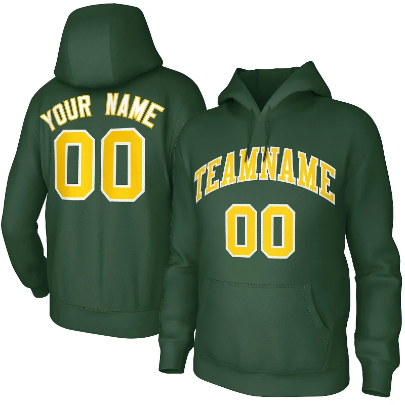 Custom Green Gold-White Classic Style Training Uniform Pullover Hoodie