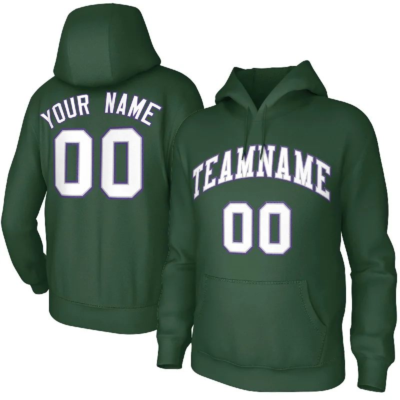 Custom Green Purple-White Classic Style Training Uniform Pullover Hoodie