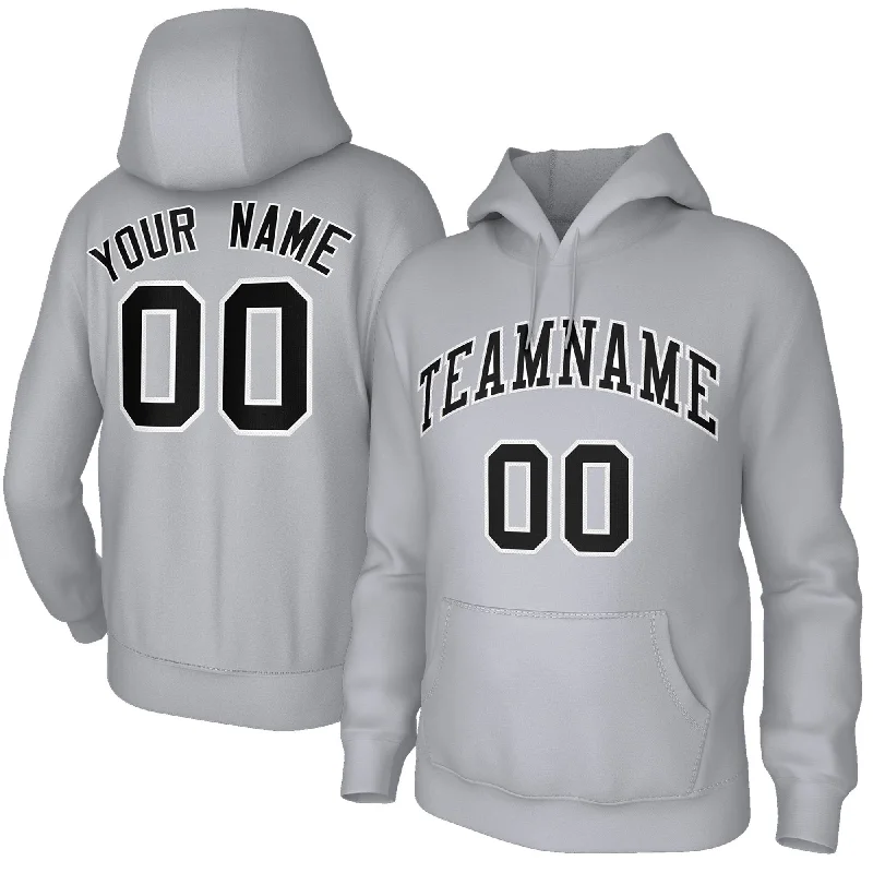 Custom Gray Black Sports Classic Style Sweatshirt Fashion Hoodie Uniform