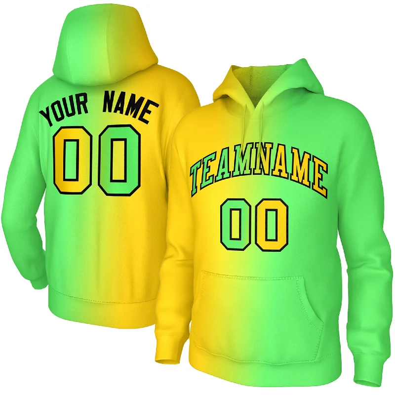 Custom Stitched Neon Green Gradient Fashion Pullover Sweatshirt Hoodie