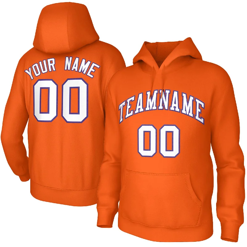 Custom Orange White-Purple Classic Style Training Uniform Pullover Hoodie