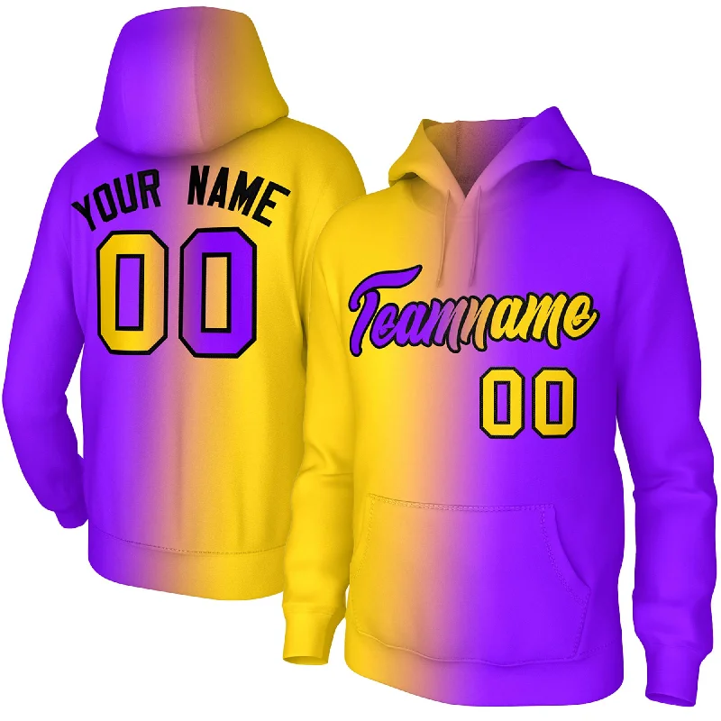 Custom Purple Gradient Fashion Pullover Sweatshirt Hoodie