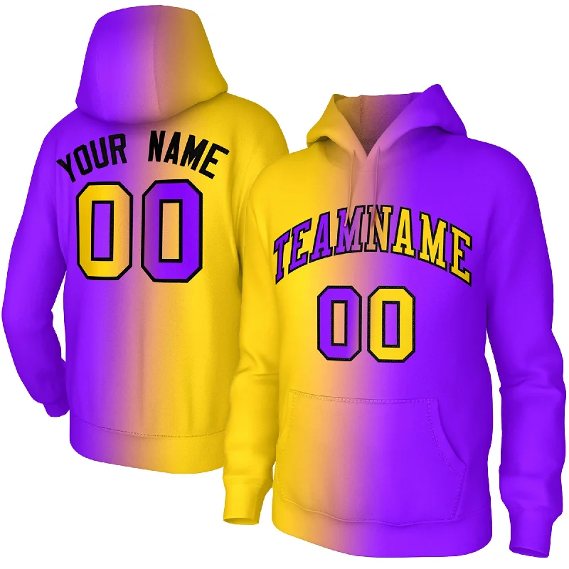 Custom Stitched Purple Gradient Fashion Pullover Sweatshirt Hoodie