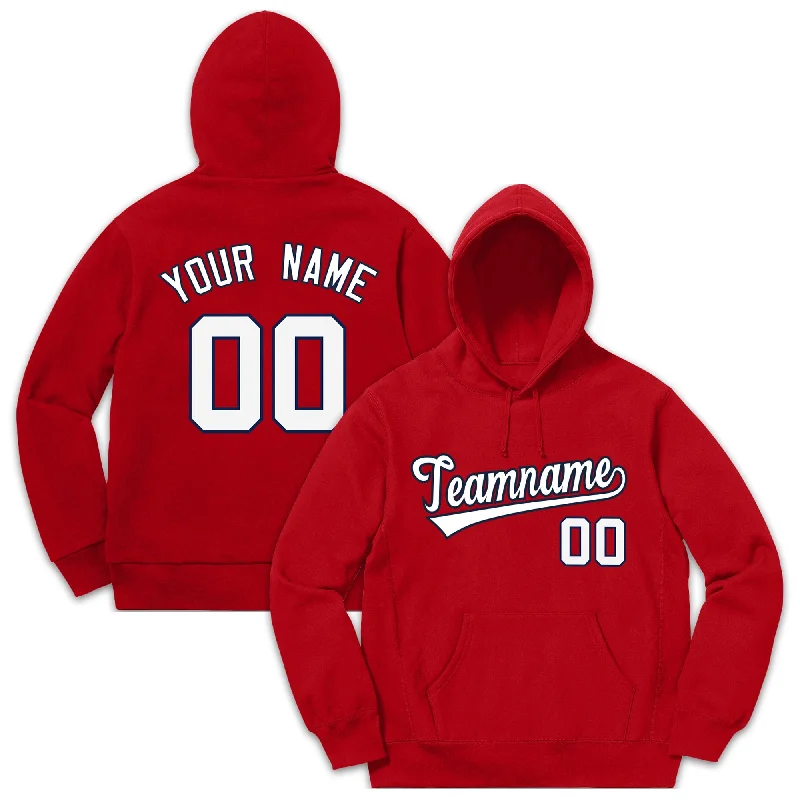 Custom Red White-Black Classic Style Pullover Fashion Hoodie Uniform