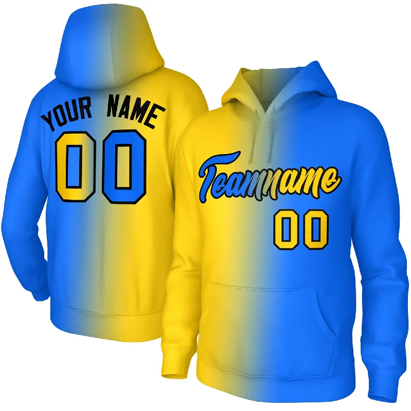 Custom Royal Gold Gradient Fashion Pullover Sweatshirt Hoodie