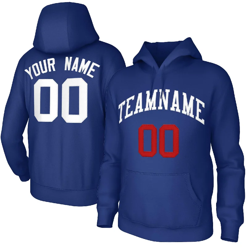 Custom Royal White Classic Style Training Uniform Pullover Hoodie