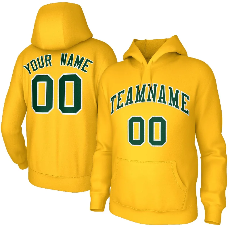 Custom Yellow Green-White Classic Style Hoodie Pullover Fashion Uniform