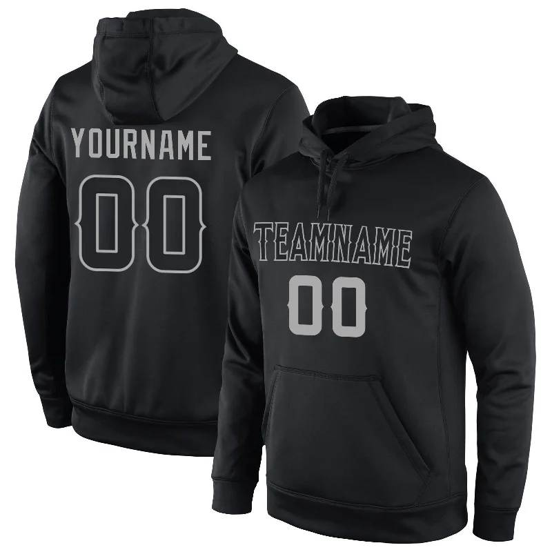 Custom Black Gray Classic Style Pullover Sport Fashion Hoodie Uniform