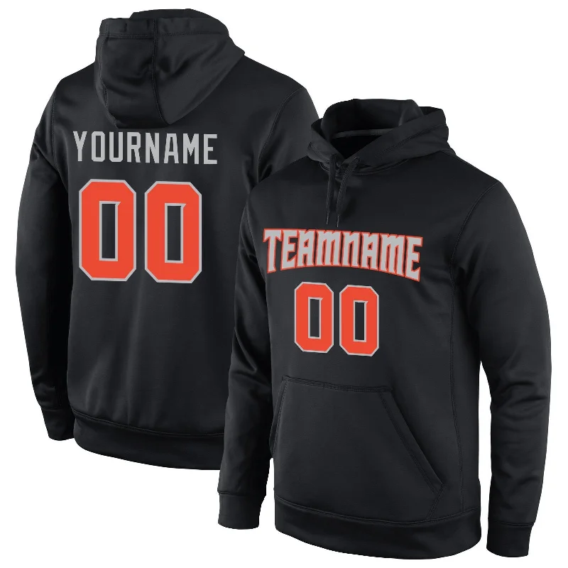 Custom Black Orange-Gray Classic Style Uniform Pullover Fashion Hoodie