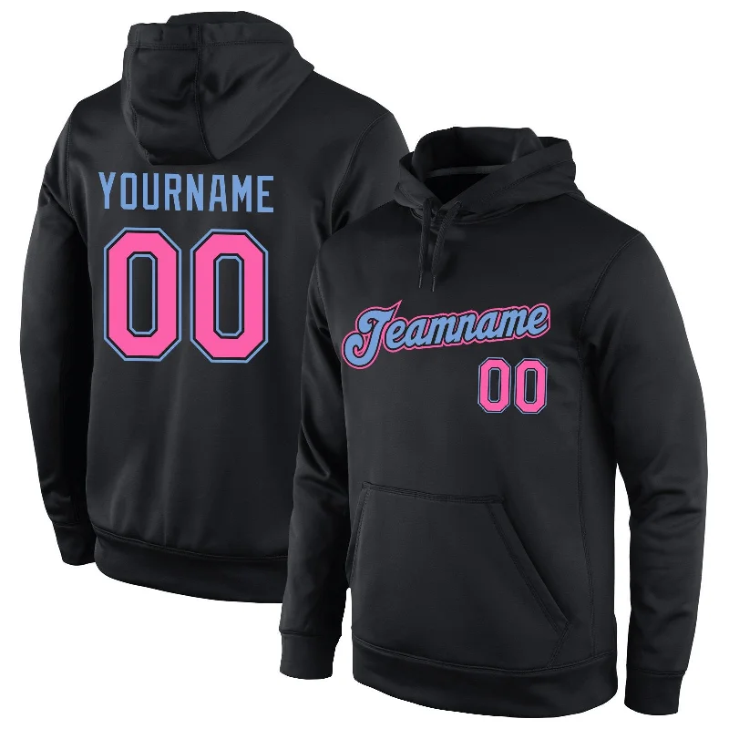 Custom Black Pink-Light Blue Classic Style Uniform Pullover Fashion Hoodie