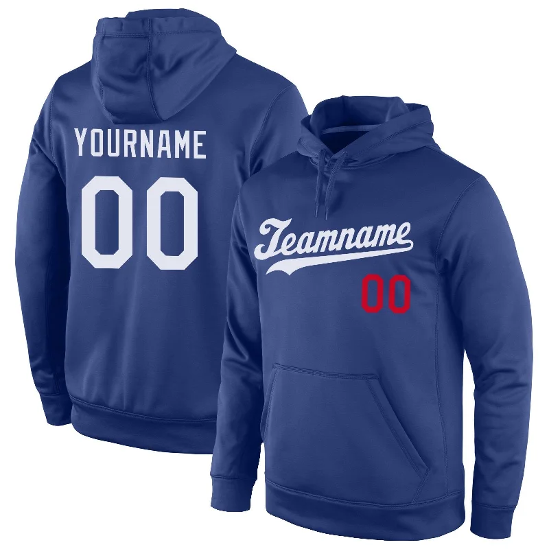 Custom Royal White Classic Style Uniform Pullover Fashion Hoodie