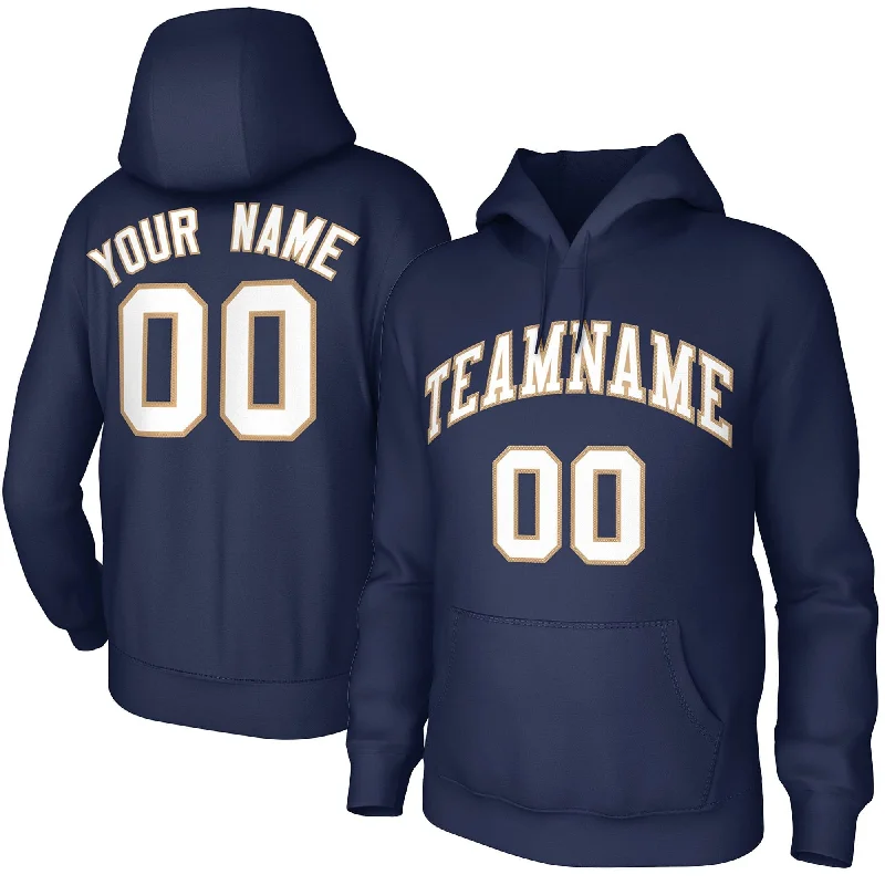 Custom White Gold Classic Style Training Uniform Pullover Hoodie