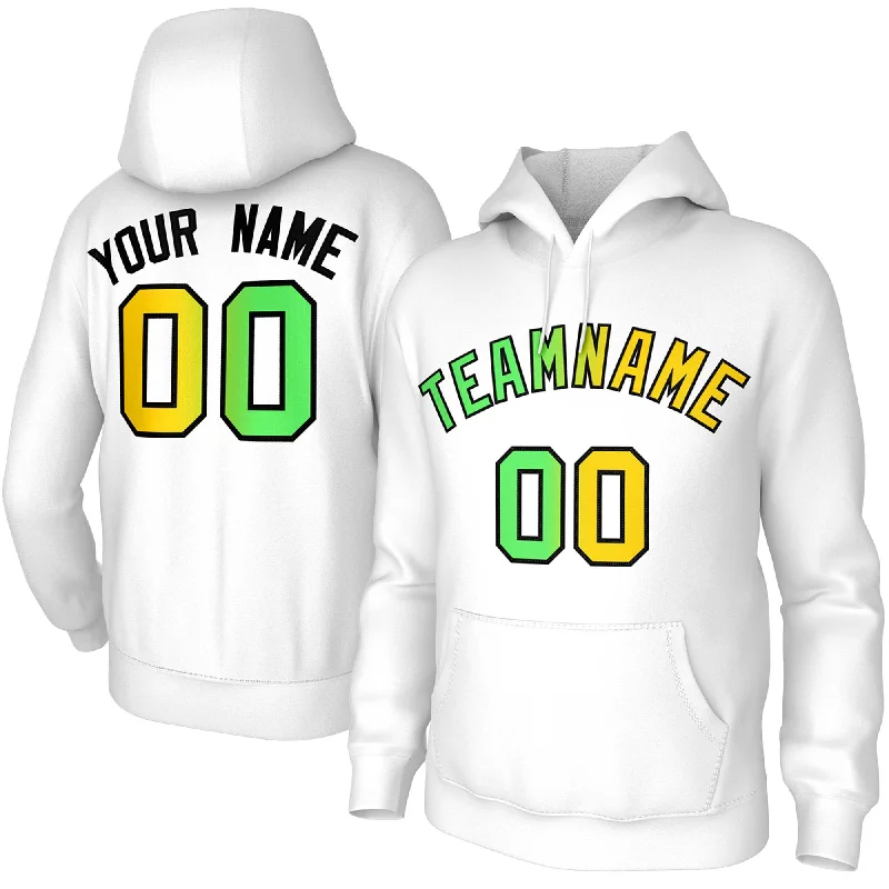 Custom Stitched White Gradient Fashion Pullover Athletic Pullover Sweatshirt Hoodie