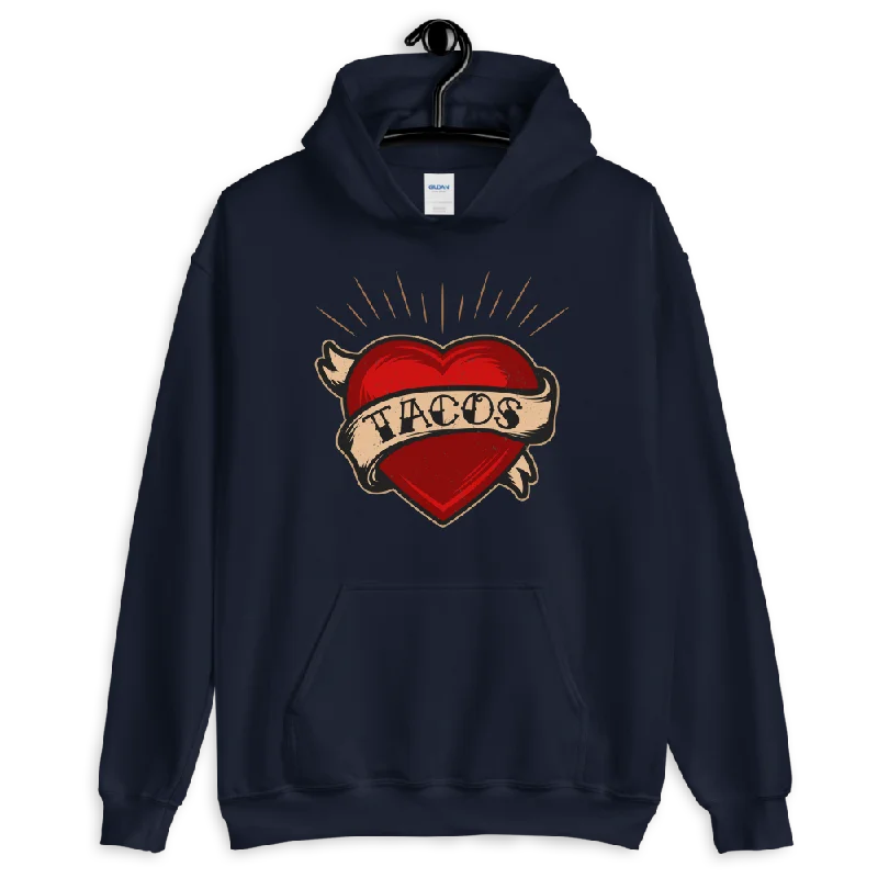 TACOS Heart Tattoo Pullover Hoodie