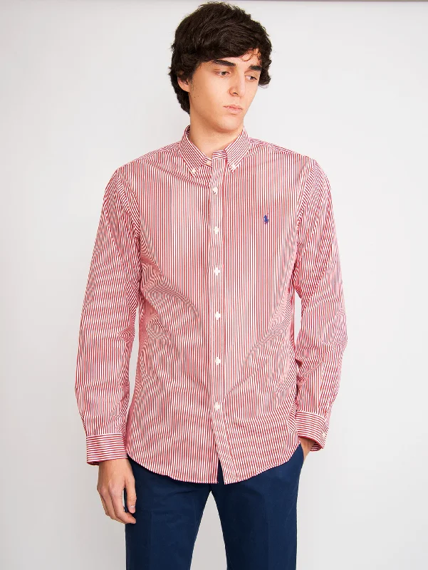 Camicia a Righe Rosso/Bianco