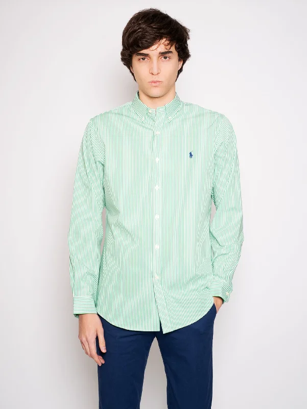 Camicia a Righe Verde/Bianco