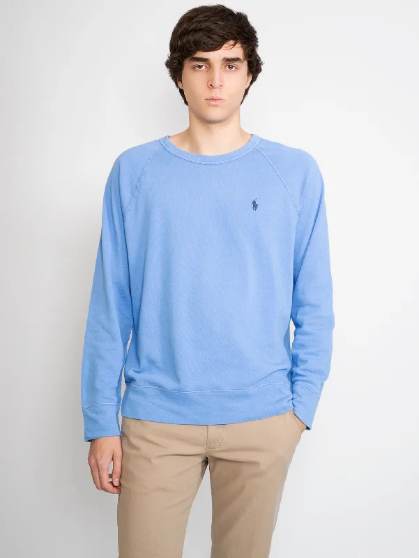 Felpa Girocollo con Maniche Raglan Blu