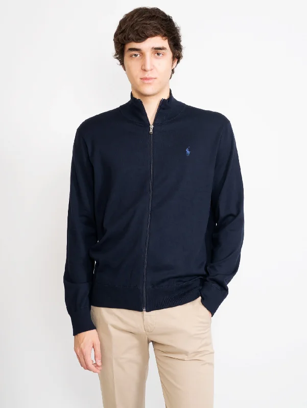 Maglia Full Zip Blu