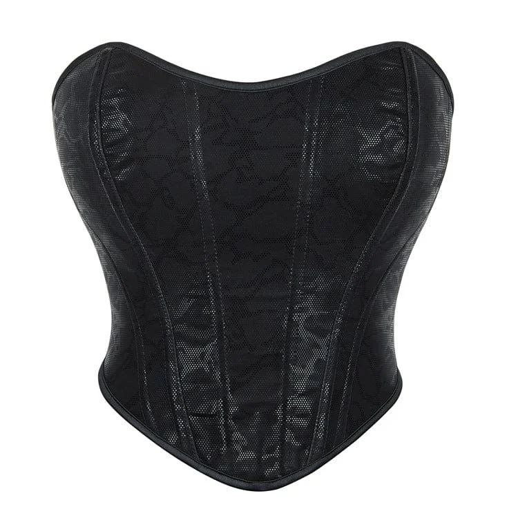 Women's Gothic Mesh Splice Lace-up Overbust Corset