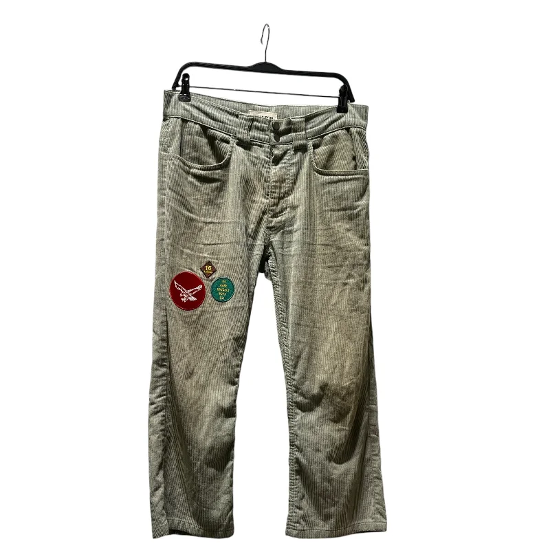 BARE KNUCKLES/Bootcut Pants/30/Corduroy/GRN/PATCHES ON LEG