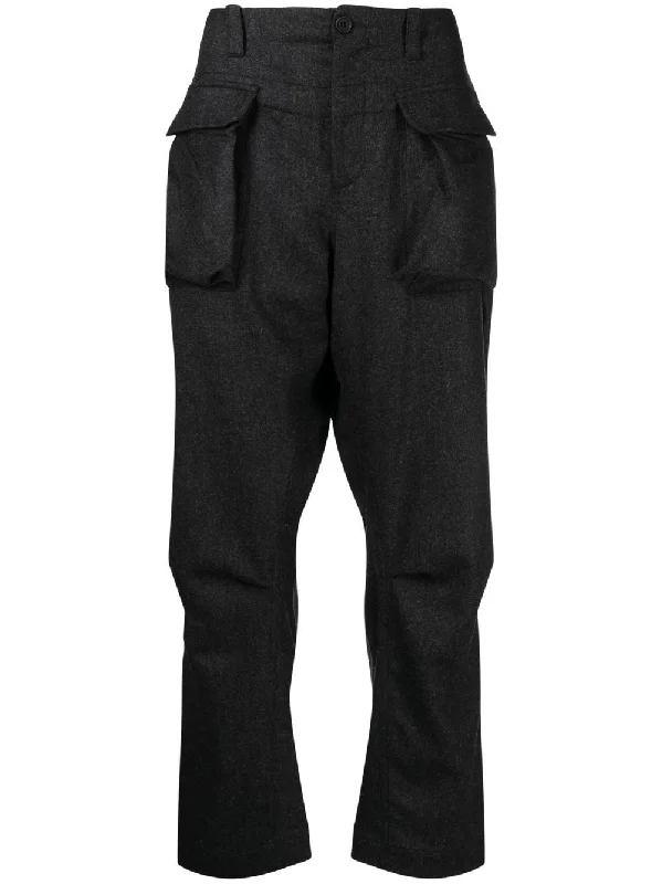 Flap-Pocket Straight-Leg Trousers