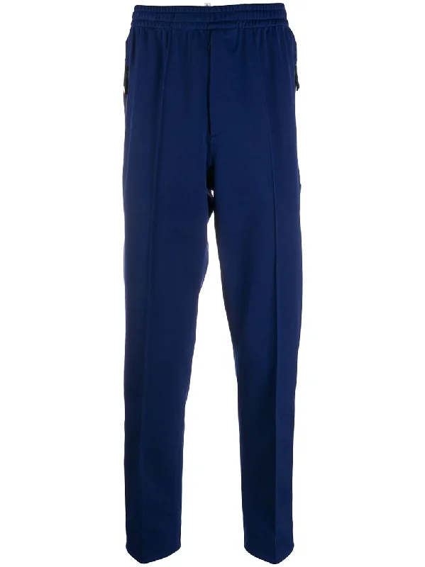 Tapered Piped-Trim Track Pants