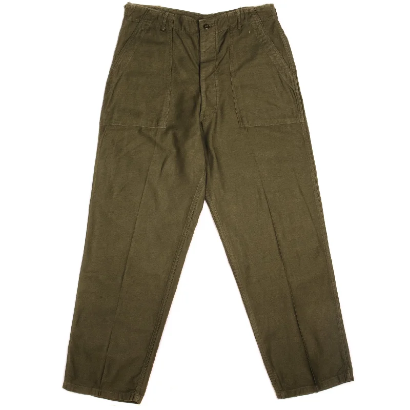 VINTAGE US ARMY UTILITY TROUSERS OG-107 SATEEN PANTS 1963 VIETNAM WAR SIZE LARGE W34 L33 NOS